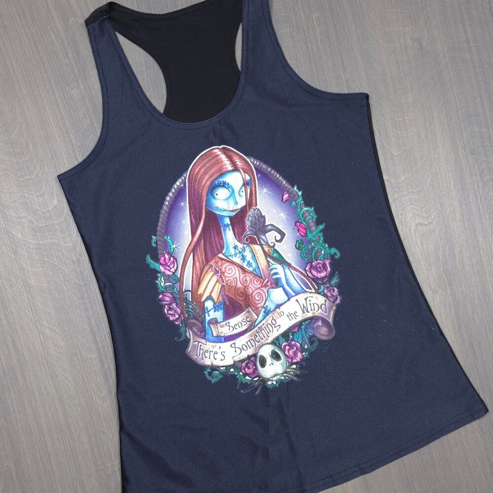 Sally Nightmare Before Christmas Black Racerback Tank Top